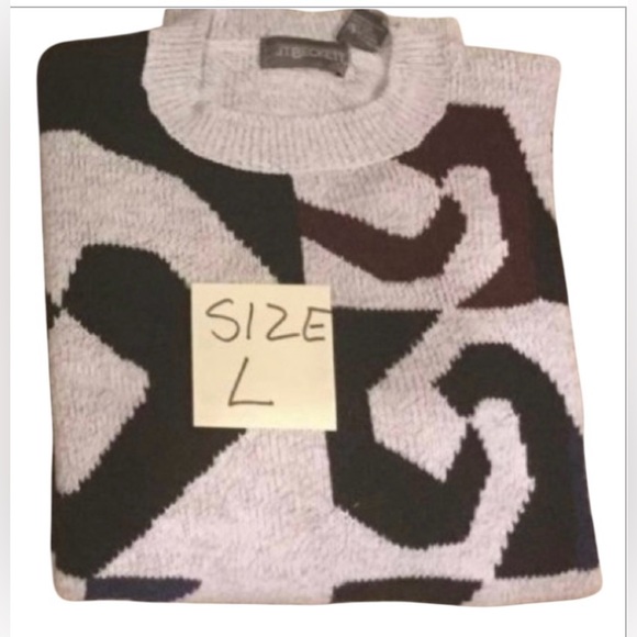 Vtg JT Beckett Textured Sweater Men's Size L Multi Colored 80s 90s Hong Kong - Picture 3 of 9